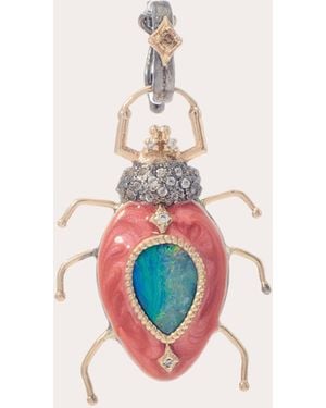 Armenta Opal & Morganite Diamond-Accent Ladybug Pendant - White