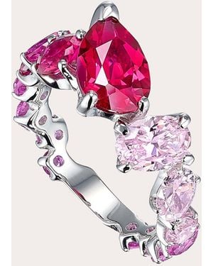 Anabela Chan Ruby & Sapphire Nova Starburst Ombré Ring - Pink