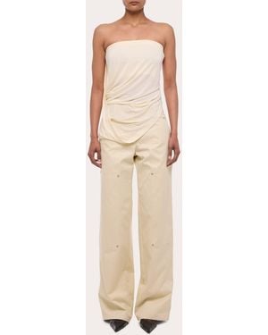 Helmut Lang Stretch Jersey Twisted Tube Top - Natural
