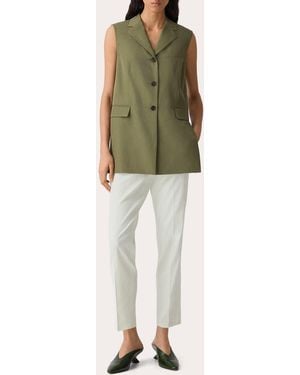 Theory Washed Twill Vented Vest - Green