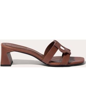 Jonathan Simkhai Monogram Leather Block-Heel Sandal - Brown