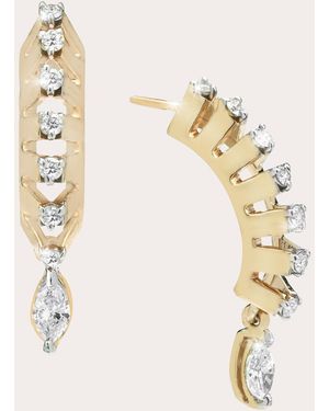 Ritique Diamond Marquise Mini Tricone Drop Earrings - Natural