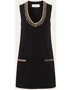 Hellessy Zeke Beaded Crepe Tunic Vest - Black