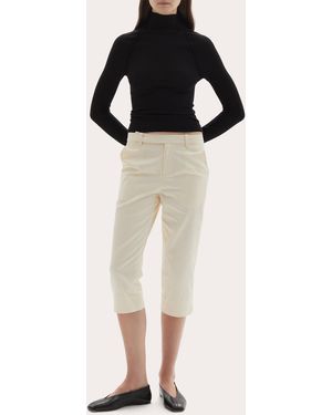 JOAEN Sara Cotton Mid-Rise Capri Pants - White