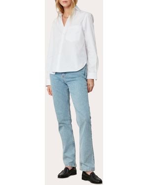 With Nothing Underneath The Classic Organic Poplin Shirt - White