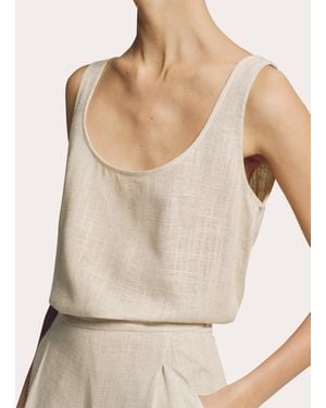 SEV Linen Scoop Neck Tank Top - Natural