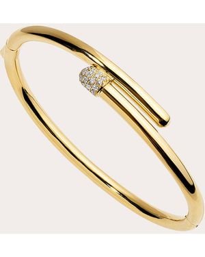 Elior Diamond & 18K Pill Thin Bypass Cuff - Metallic
