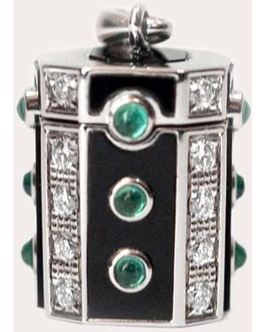 Statement Paris Emerald & Diamond Luck Pendant Necklace - White