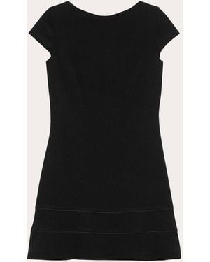 Theory Admiral Crepe Seamed A-Line Mini Dress - Black