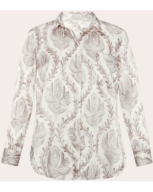 Aguaclara Sultana Silk Button-Up Top - Natural