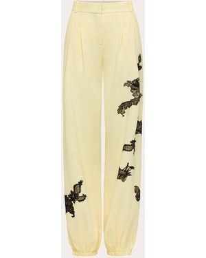 Hellessy Clifton Lace Crepe Cinched Pants - Natural