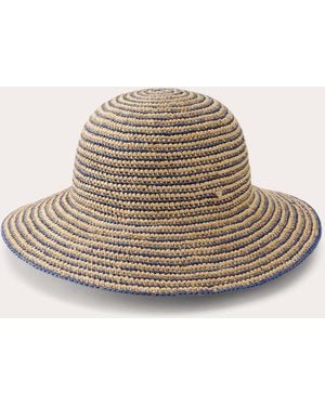 Helen Kaminski Evadine Stripe Crocheted Raffia Sun Hat - Natural