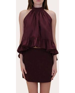 Azeeza Blair Poplin A-Line Mini Skirt - Purple