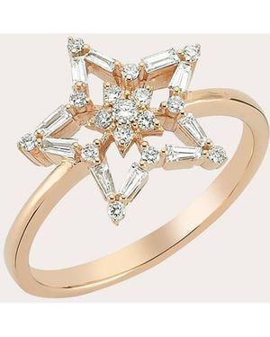 BeeGoddess Diamond & 14K Rose Sirius Star Ring 14K - Natural