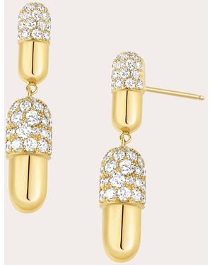 Elior Diamond & 18K Pill Double Drop Earrings - Metallic