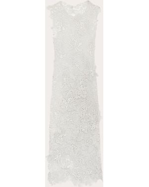 chinese dress ladies Jonathan Simkhai Tiered Lace Midi Dress White Size 8 Short Sleeve –  Celebrity Owned main image 0