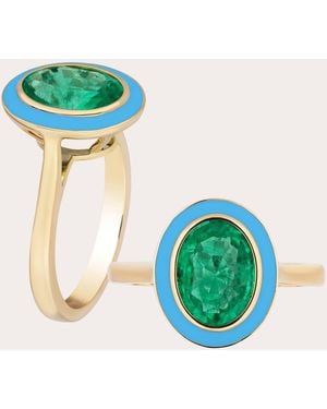 Goshwara Emerald Queen Faceted Oval Ring - Green