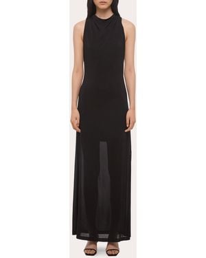 Helmut Lang Jersey Knotted Halter Maxi Dress - Black