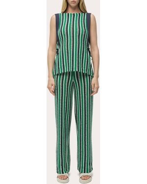Jonathan Simkhai Melville Stripe Knit Boatneck Top - Green