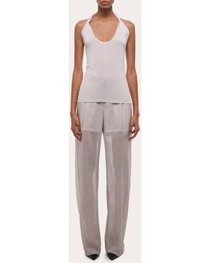 Helmut Lang Jersey Twist Dancer Halter Top - Gray