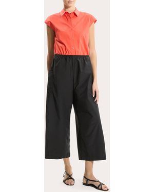 Theory Fluid Cropped Wide-Leg Pants - Black