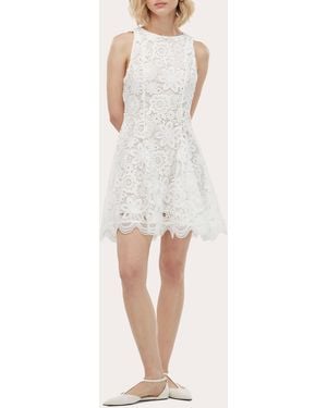 Waimari Eloise Crochet Floral Lace Flared Mini Dress - Natural