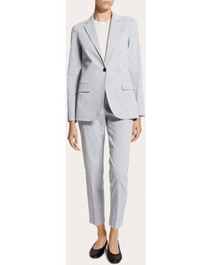 Theory Textured Linen Staple Blazer - Gray