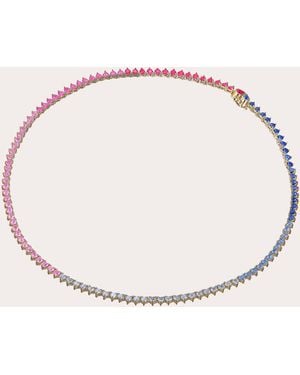 Anabela Chan Ruby & Sapphire Petite Eternity Heart Necklace - Natural