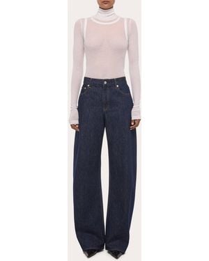 Helmut Lang Mid-Rise Saddle Jeans - Blue