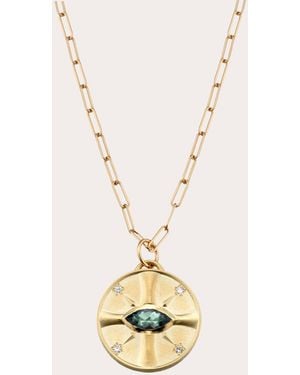 Elizabeth Moore Sunstone & Diamond Eye Of The Sun Pendant Necklace - Metallic