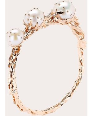 Bibi Van Der Velden Pearl & Diamond 18K Rose Jellyfish Bangle 18K - Natural