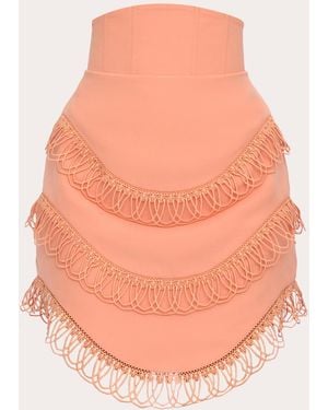 Andrea Iyamah 'Rizo Lace-Trimmed Corset Mini Skirt - Orange