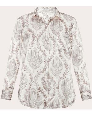 Aguaclara Sultana Silk Button-Up Top - Natural