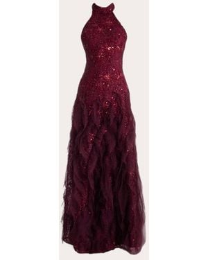 Francisco Arce Kiki Embellished Wave Gown - Purple