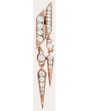 Statement Paris Diamond & 18K Rose Anyway Drop Earring - Natural