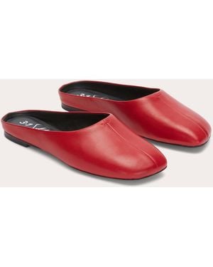 3.1 Phillip Lim Id Leather Flat Mule - Red