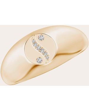 Natori Diamond & 14K Yin Yang Shangri-La Signet Ring - Natural