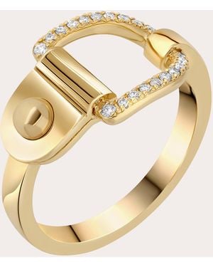 Statement Paris Diamond & 18K Rivet Ring - Metallic