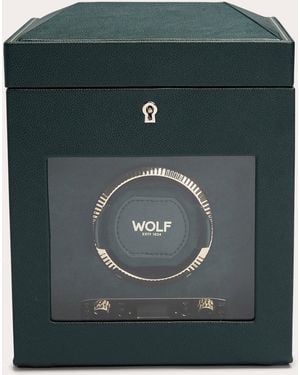 Wolf British Racing Single Watch Winder Storage Case - Green