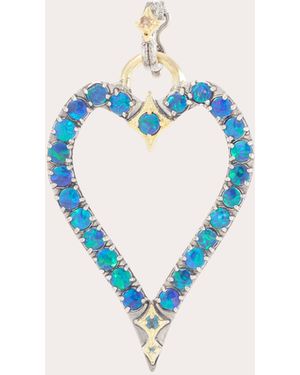 Armenta Topaz & Opal 18K Open Heart Pendant - Blue
