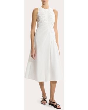 Theory Asymmetric Ruched Tank Dress - White