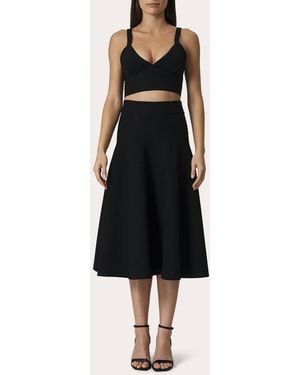 Santicler Monica A-Line Midi Skirt - Black