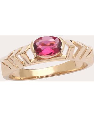 Ritique Tourmaline Mini Tricone Solo Ring - Pink