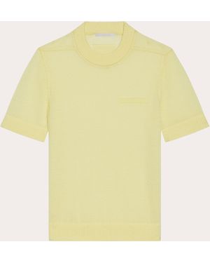 Helmut Lang Sheer Wool Knit Baby T-Shirt - Yellow