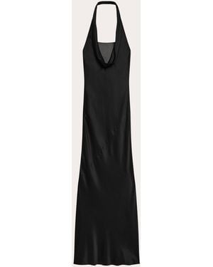 Helmut Lang Silk Bias-Cut Cowl Neck Maxi Dress - Black
