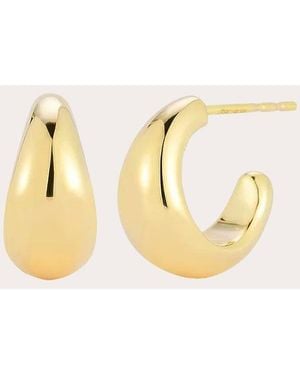 EF Collection 14K Jumbo Dome Huggie Earrings - Metallic