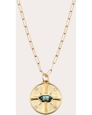 Elizabeth Moore Sunstone & Diamond Eye Of The Sun Pendant Necklace - Metallic
