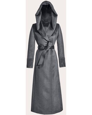 Sentaler Suri Alpaca Hooded Maxi Wrap Coat - Gray