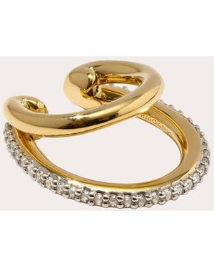 Otiumberg Cubic Zirconia Pavé Double Ear Cuff - Metallic