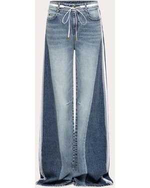 Hellessy Tay Lace-Trim Wide-Leg Jeans - Blue